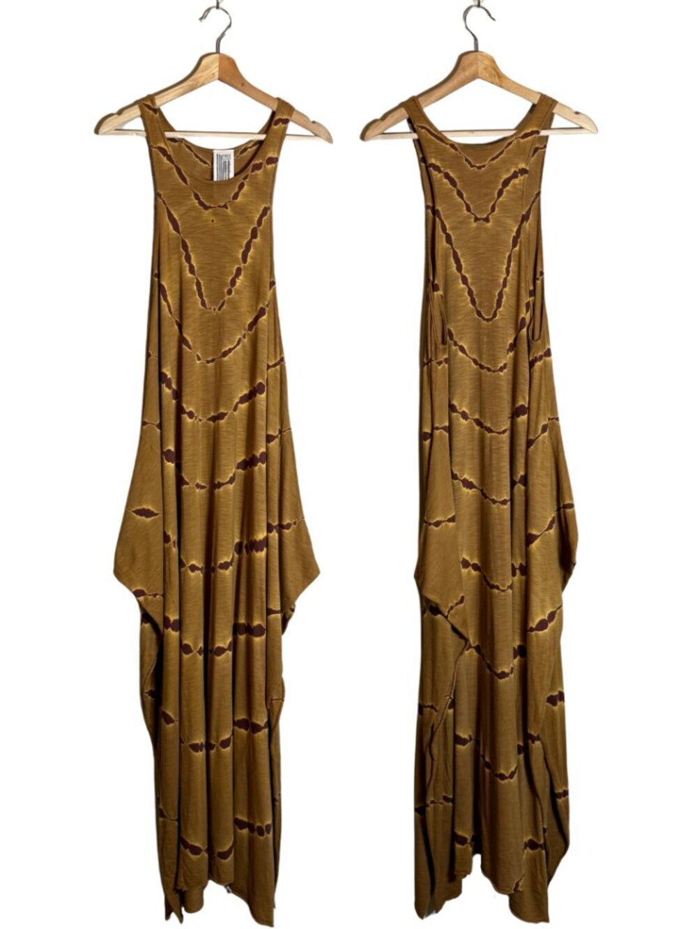 Free People Tie Dye Maxi Dress Women's Small Tan Brown Hippie Festival Boho Chic